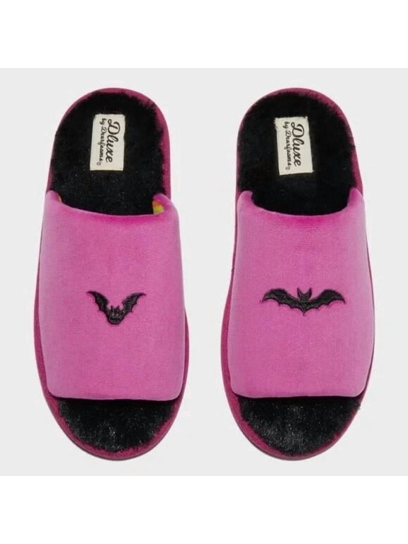 Magenta Bat Slippers Adult Size L (9-10)