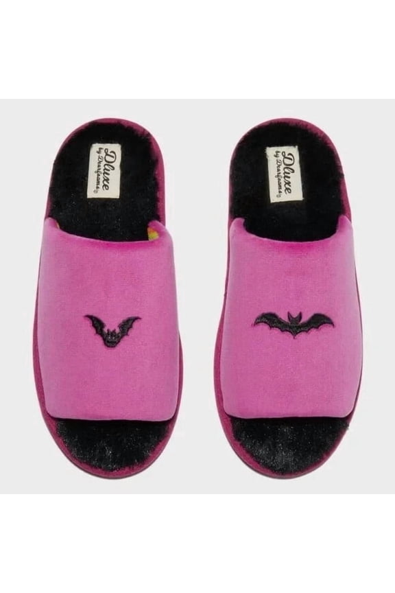 Magenta Bat Slippers Adult Size L (9-10)