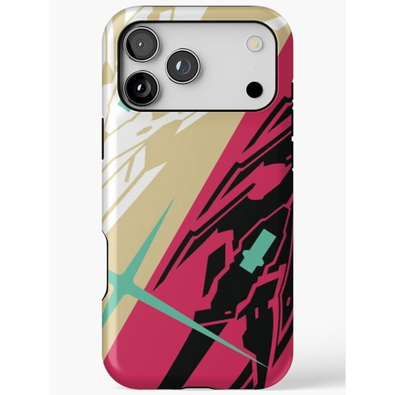 Magenta, Black, Beige and Mint Angular Mecha Graphic Tough Case for ...