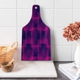 thumbnail image 1 of Magenta Cutting Board, Trippy Zip Style Mix Pattern with Dark Color Effects and Diagonal Linked Lines, Tempered Glass Cutting and Serving Board, Wine Bottle Shape, Fuchsia Purple, by Ambesonne, 1 of 5