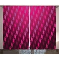 thumbnail image 1 of Ambesonne Magena Curtains 2 Panel Set, Abstract Striped Art, 108" x 90", Magenta, 1 of 3