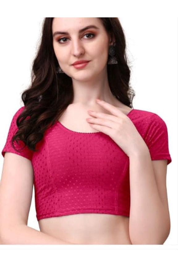 Magenta Designer Saree Blouse for Women, Stylish Ethnic Readymade Blouse, Comfortable Stretch Fit, Party Festival Wear