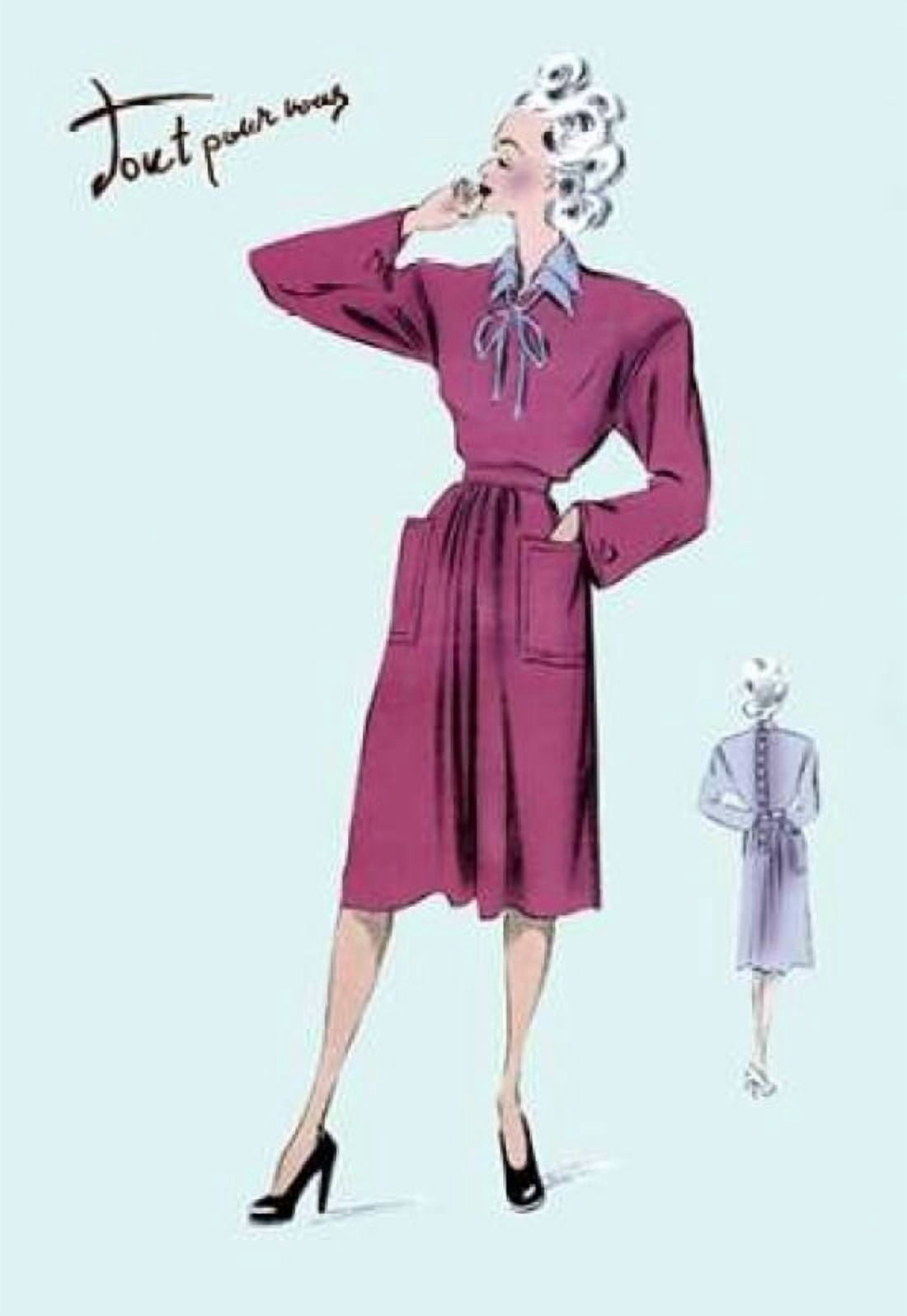 Magenta Dress 1947 Canvas Art - Unknown (12 x 18)
