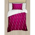 thumbnail image 1 of Magenta Duvet Cover Set, Abstract Striped Psychedelic Motif Fashion Gradient Retro Structured Grid Modern Art, Decorative 2 Piece Bedding Set with 1 Pillow Shams, Twin Size, Magenta, by Ambesonne, 1 of 3