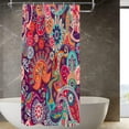 thumbnail image 1 of Magenta Ethnic Paisley Decor Shower Curtain,Colorful Style Polyester Shower Curtain for Shower Stall Bathroom Waterproof with 6 Hooks 36x72 Inch, 1 of 6