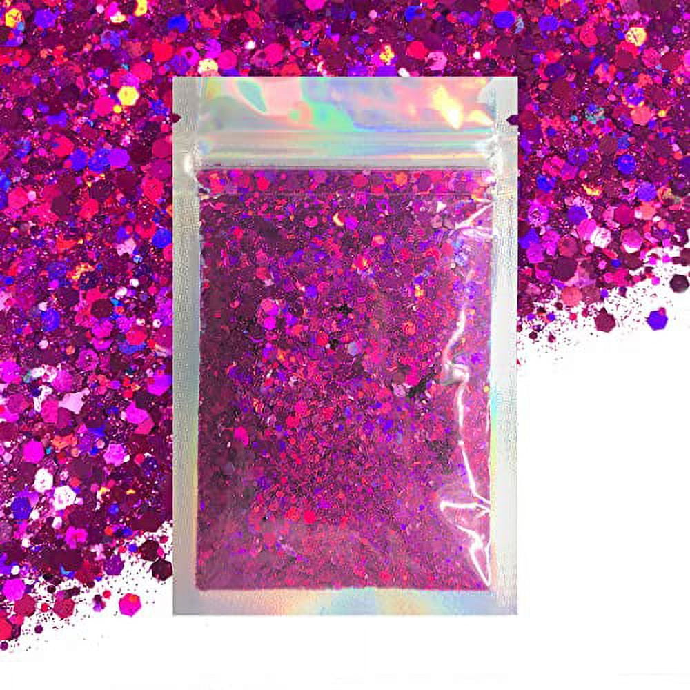 Red Face & Body Glitter - Cosmetic Grade Chunky Glitter - Uses Include:  Festival Rave Makeup Face Body Nails Resin Arts & Crafts, Resin, Tumblers