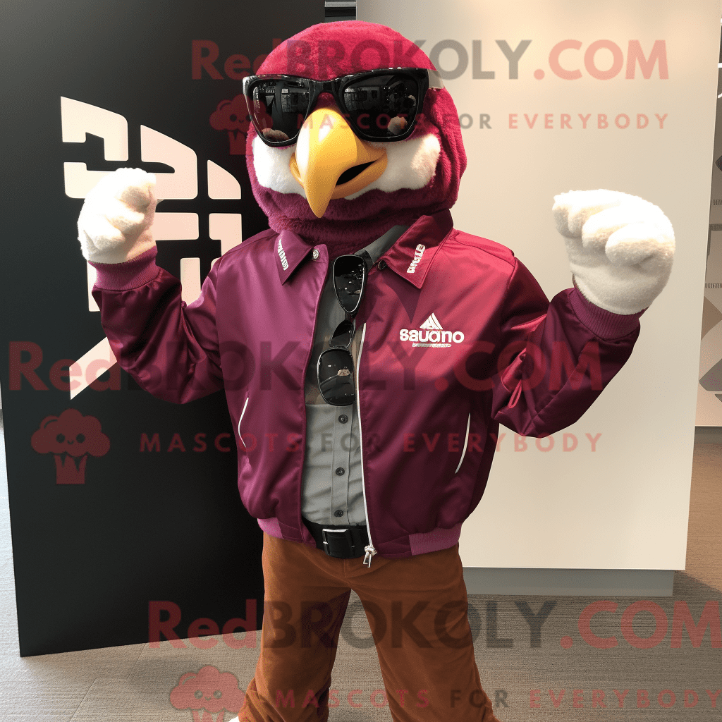 Magenta Falcon REDBROKOLY mascot costume character dressed with a ...