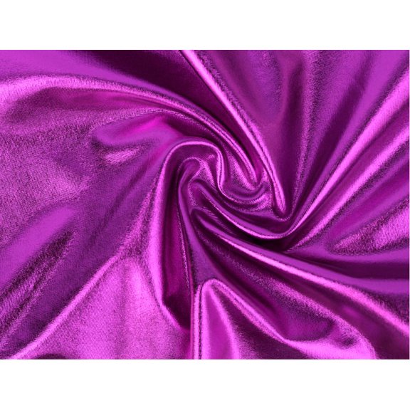 MJTrends Magenta Metallic Foil Spandex Fabric, 56 in, 4-Way Stretch, 1 Yard