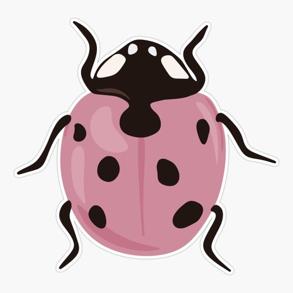 Magenta Ladybug Insect Art Vinyl Decal Sticker