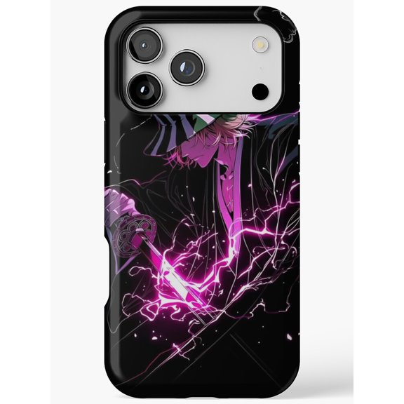 Magenta Lightning Swordsman Tough Case for Apple iPhone, Polycarbonate Shell with TPU Liner