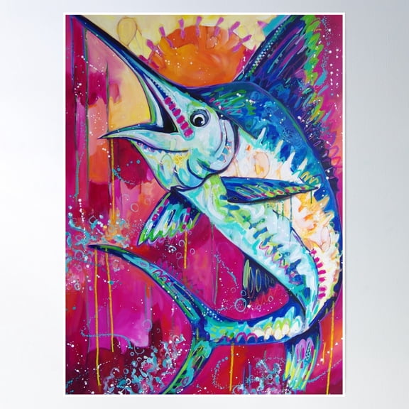 Magenta Marlin Vintage Wall Arttrendy Retro Poster
