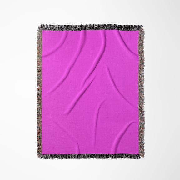 Magenta Neon Pink - Plain Simple Solid Color - Purple-Pink - Girly Girl Bright Vibrant Purply Pink, Woven Blanket