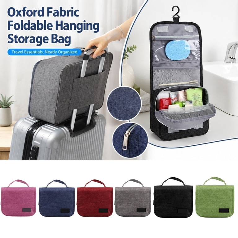 foldable travel makeup bag The Small Onyx Traveller With 9 pockets Magenta Oxford Cloth Travel Bag,