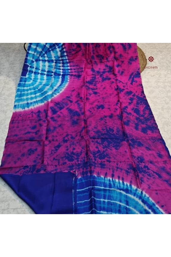 Magenta Pink Pure Silk Bandhani Shibori Saree