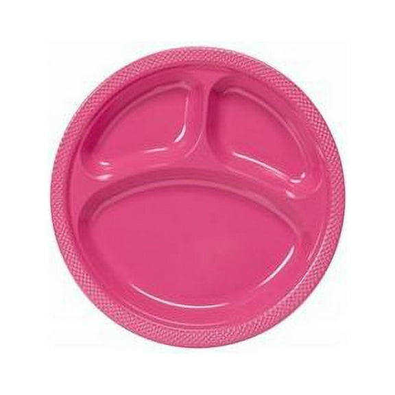 Magenta Plastic Divided Banquet Dinner Plates
