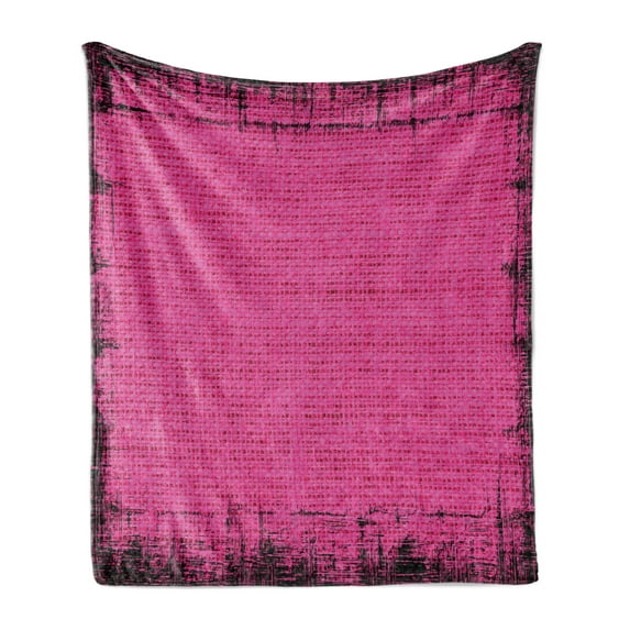 Magenta Soft Flannel Fleece Throw Blanket, Futuristic Design in Old Impressions Latex Grungy Murky Surface Pastel Colors, Cozy Plush for Indoor and Outdoor Use, 60" x 80", Fuchsia Pink, by Ambesonne