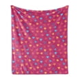 thumbnail image 1 of Magenta Soft Flannel Fleece Throw Blanket, Heart Valentine Days Lovers Kids Nursery Baby Love Concept, Cozy Plush for Indoor and Outdoor Use, 60" x 80", Multicolor, by Ambesonne, 1 of 5
