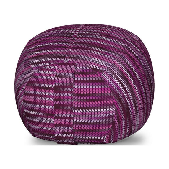 Magenta Storage Toy Bag Chair, Vintage Knit Pattern Featured Variations of Pink Tone Nostalgic Vibrant Art, Stuffed Animal Organizer Washable Bag, Large Size, Fuchsia and Violet, by Ambesonne
