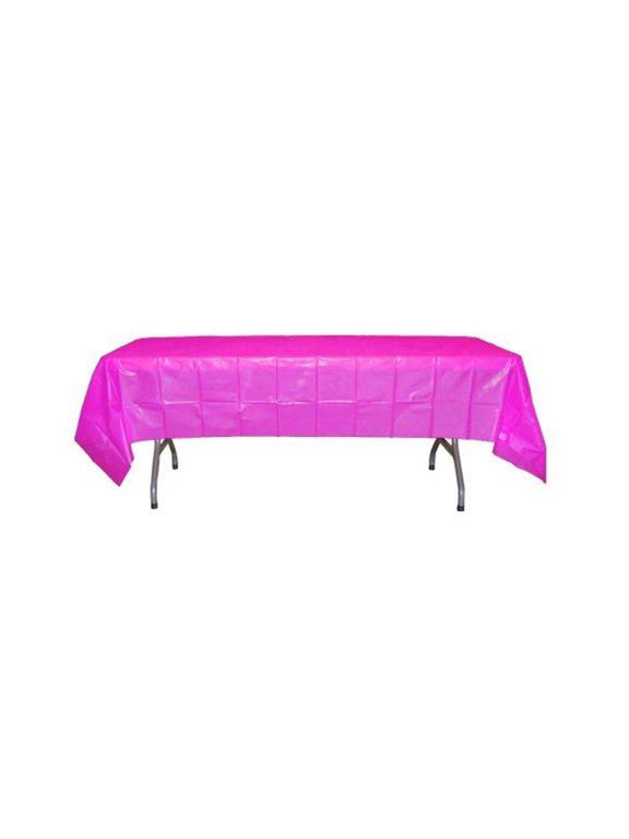 Magenta Table Cover - Disposable Plastic - 54in. x 108in. Rectangle - 1 Piece (fdp90027)