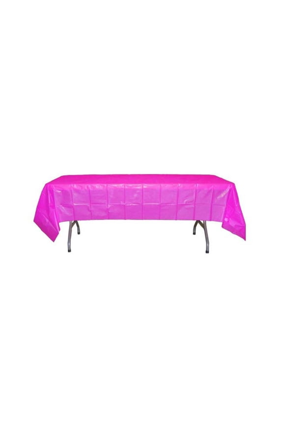 Magenta Table Cover - Disposable Plastic - 54in. x 108in. Rectangle - 1 Piece (fdp90027)