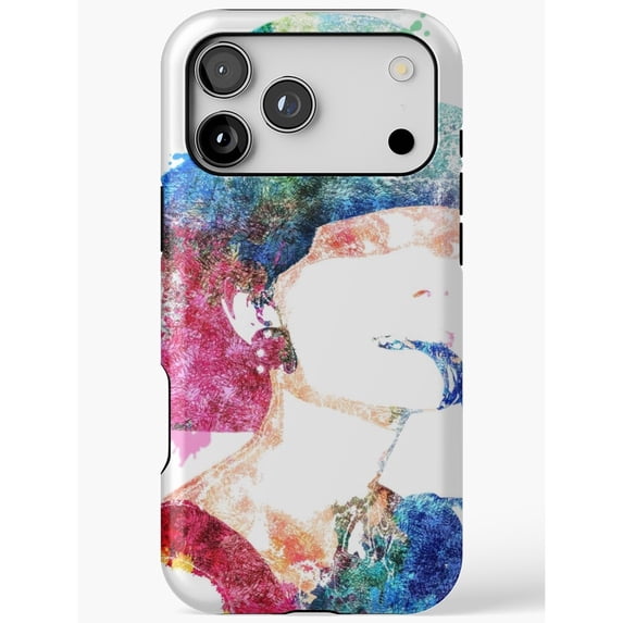 Magenta and Blue Woman Profile Portrait Tough Phone Case, Polycarbonate ...