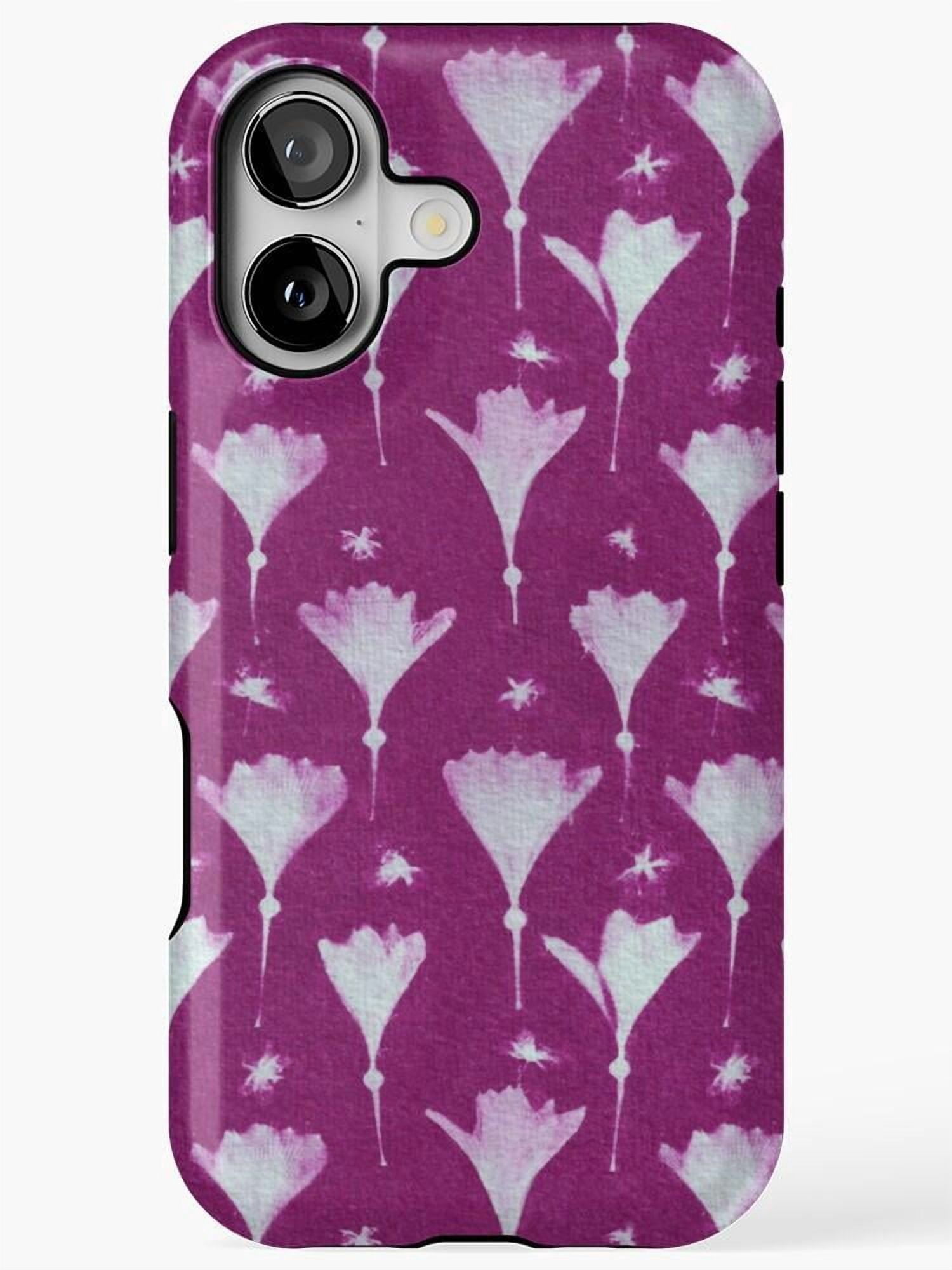 Magenta and Pale Blue-White Fan Flower Tough Case for Apple iPhone ...