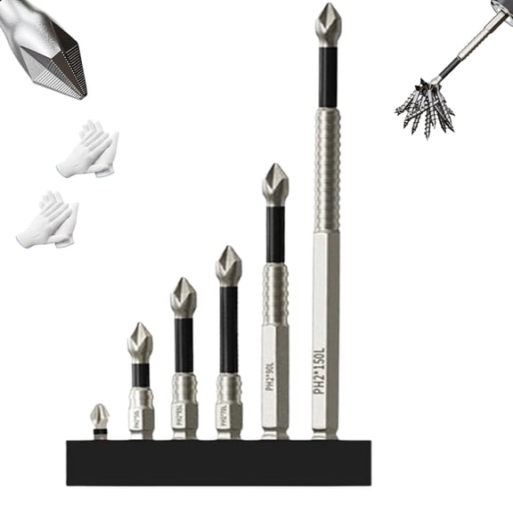 Magfixer High-Magnetic Screwdriver,Impact Resistant Non Slip Bit,Anti Slip Bit,Anti Slip Ph2 Impact Driver Bits Set,Anti-Slip Magnetic Precision Electric Screwdriver Set Drill Bits (1SET)