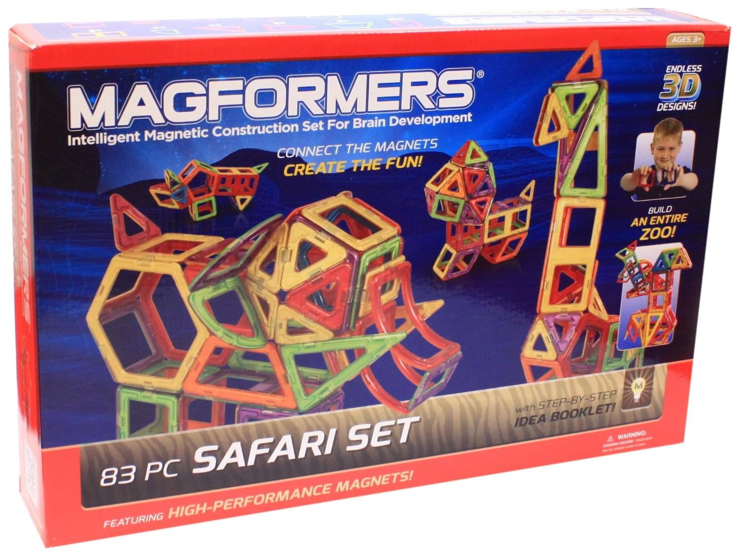 Magformers 3D 83 Piece Safari Build Set - Walmart.com