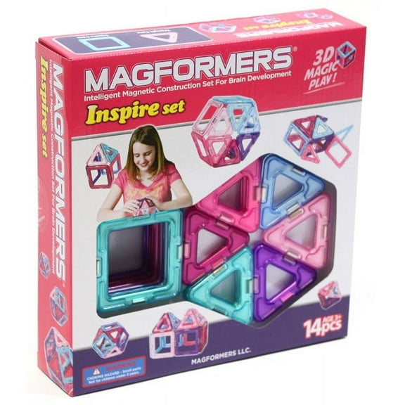 Magformers Inspire Pink and Purple Magnetic Tiles 14 Pieces