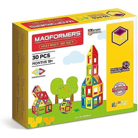 Magformers My First 30-Piece Set Magnetic Tiles Building Blocks Stem Kit
