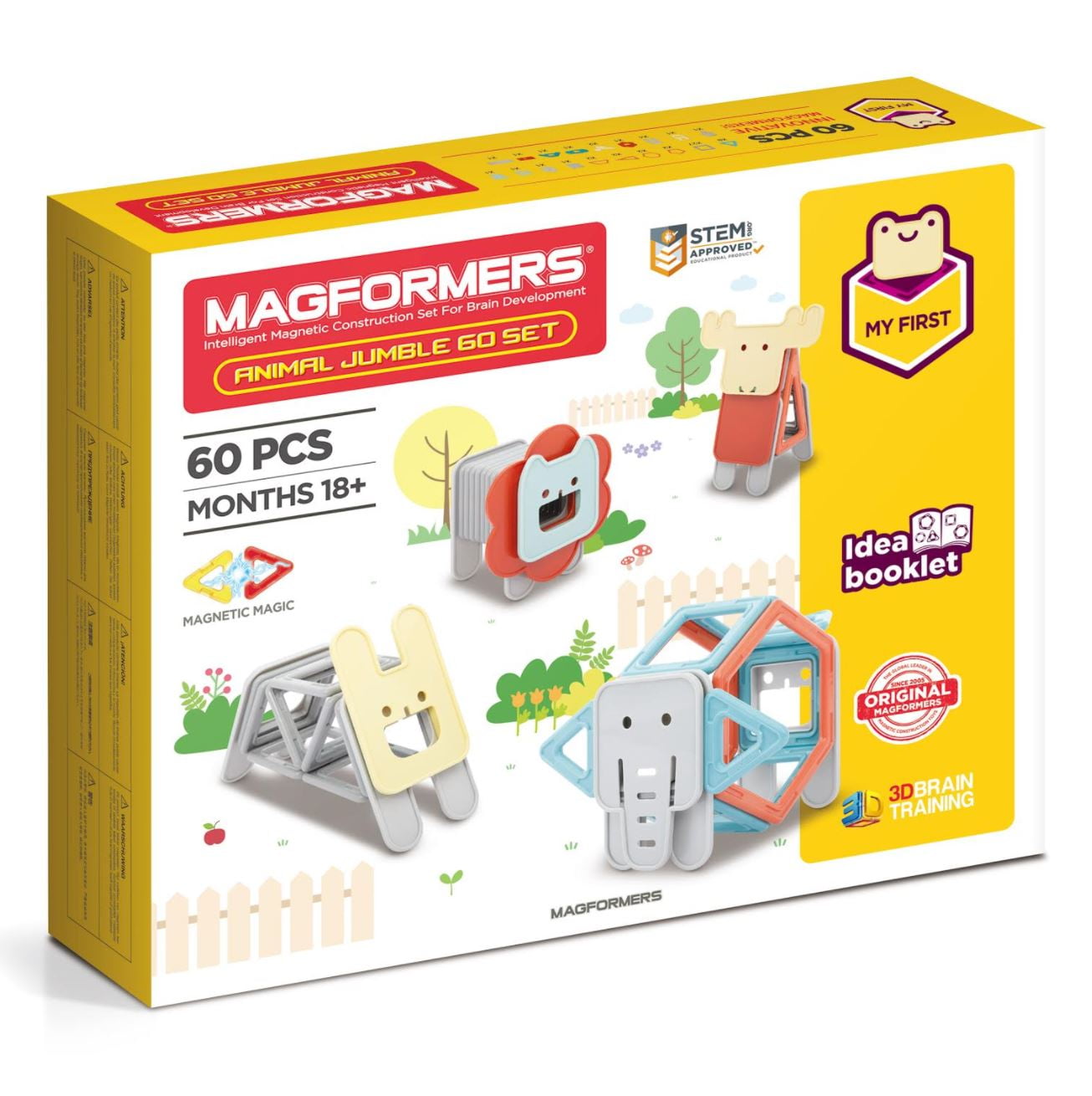 Magformers 9 Geometric Magnetic Shapes, 60 Pieces