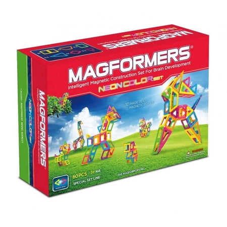 Magformers Neon Color Magnetic Construction 60-Piece Set