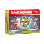 Magformers Neon Color Magnetic Construction Set 34-Piece Green/Purple