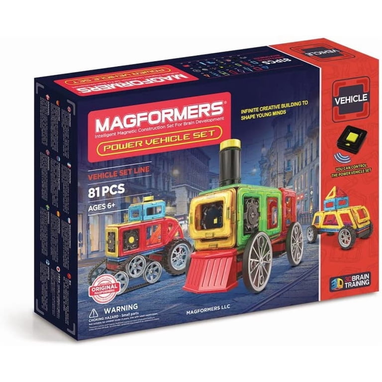 Magformers Power Vehicle Set (81 Piece) Magnetic Tiles Building