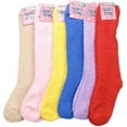 thumbnail image 1 of Magg 6 Pairs of Women's Knee high Soft Fuzzy and Striped Colorful Socks (Solid), 1 of 1