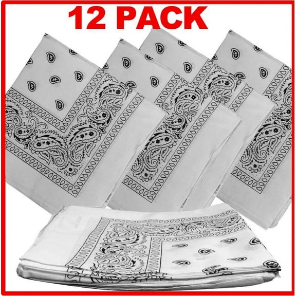 Magg Cotton Bandana Paisley White, 12