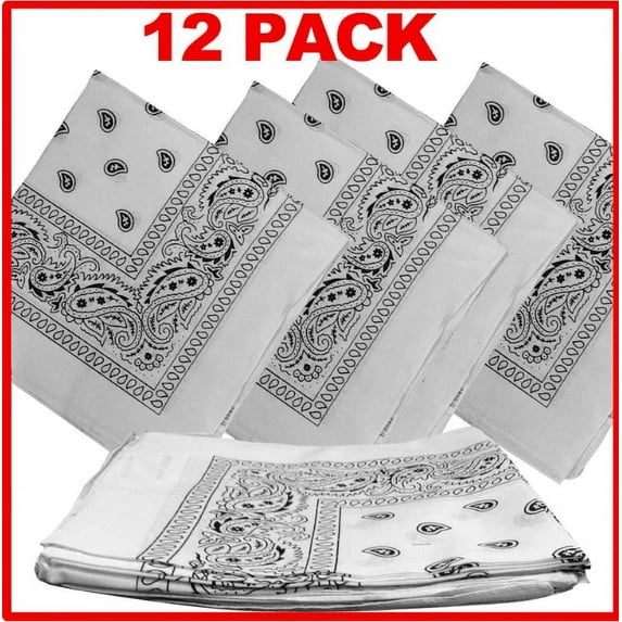 Magg Cotton Bandana Paisley White, 12