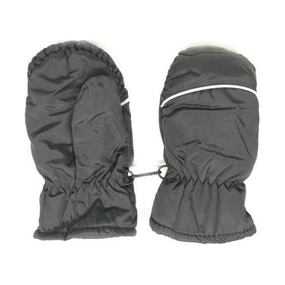 Magg Kids Toddlers Fleece Lined Winter Snow Glove Waterproof Mittens (Black)
