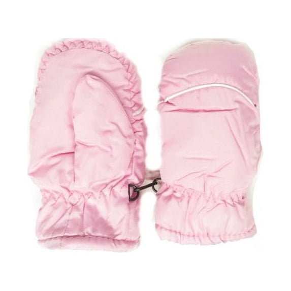 Magg Kids Toddlers Fleece Lined Winter Snow Glove Waterproof Mittens (Light Pink)