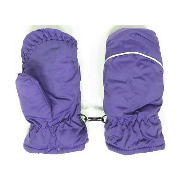 Magg Kids Toddlers Fleece Lined Winter Snow Glove Waterproof Mittens (Purple)