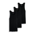 thumbnail image 1 of Magg Shop Big And Tall Black and White Ribbed 100% Cotton Tank Top, 3 Pack (Men's), 1 of 1