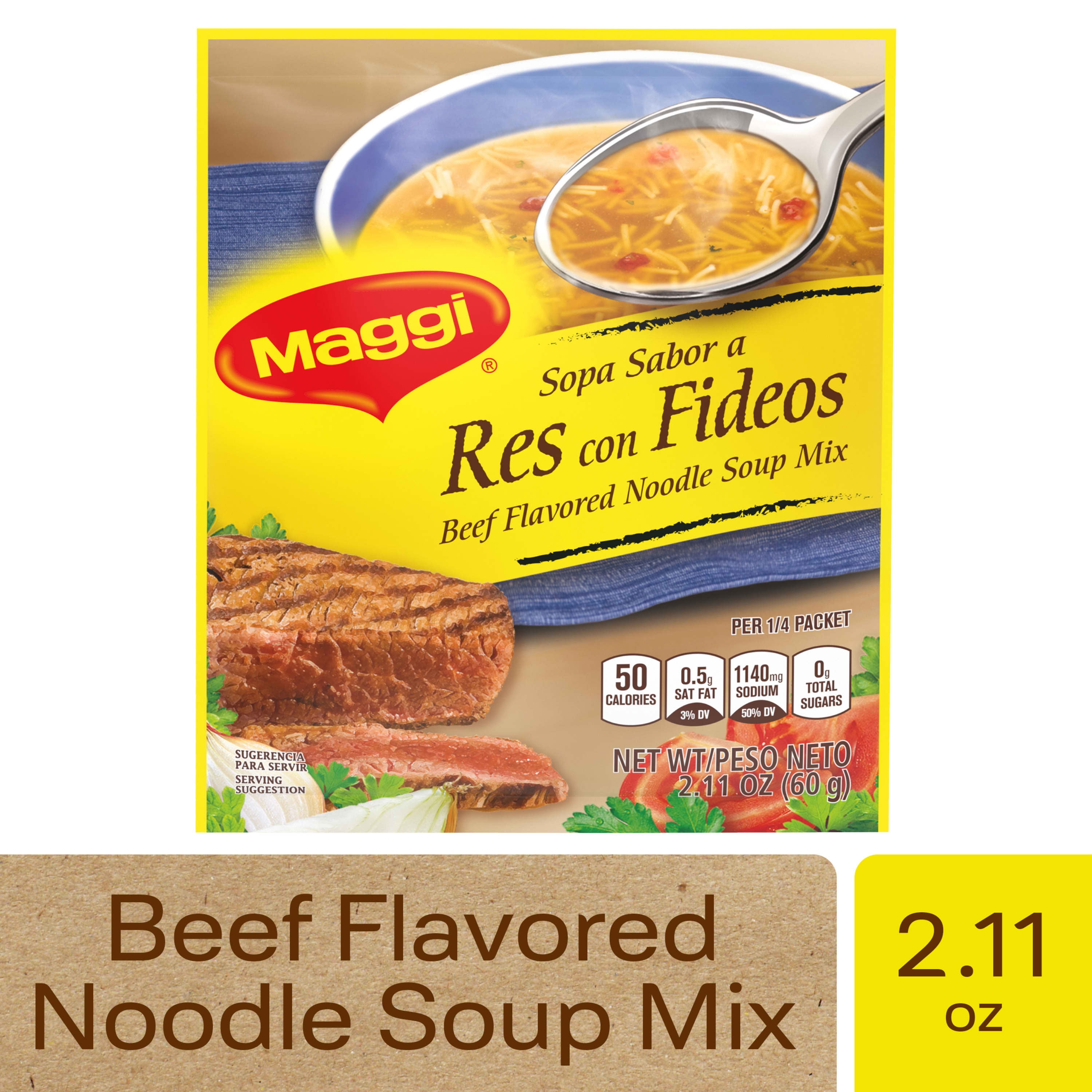Maggi 50 Calories Beef Flavored Noodle Soup Mix, 2.11 oz