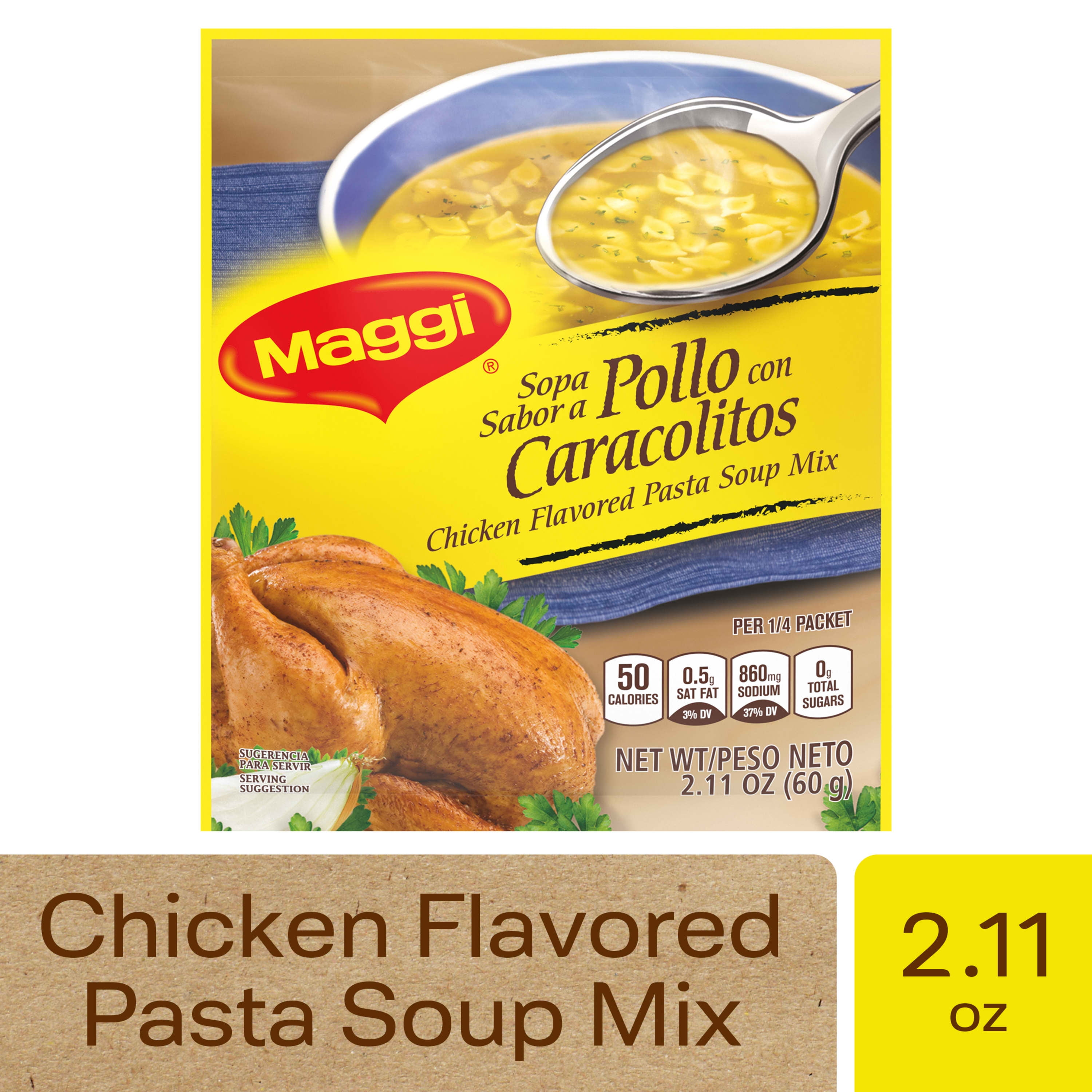 (6 pack) Maggi 50 Calories Chicken Flavored Pasta Soup Mix, 2.11 oz