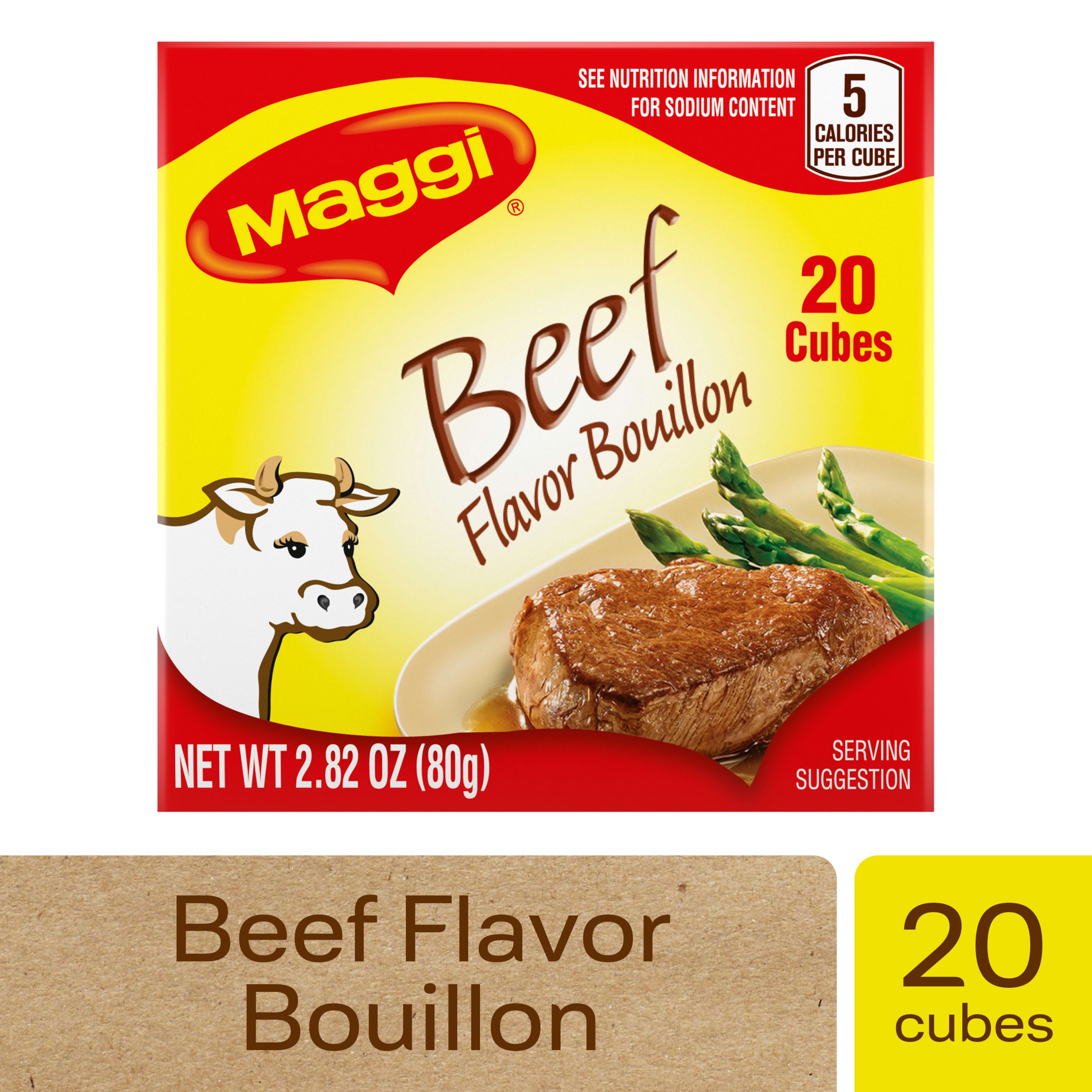 Maggi Beef Flavor Bouillon Cubes, 2.8 oz, 20 cubes