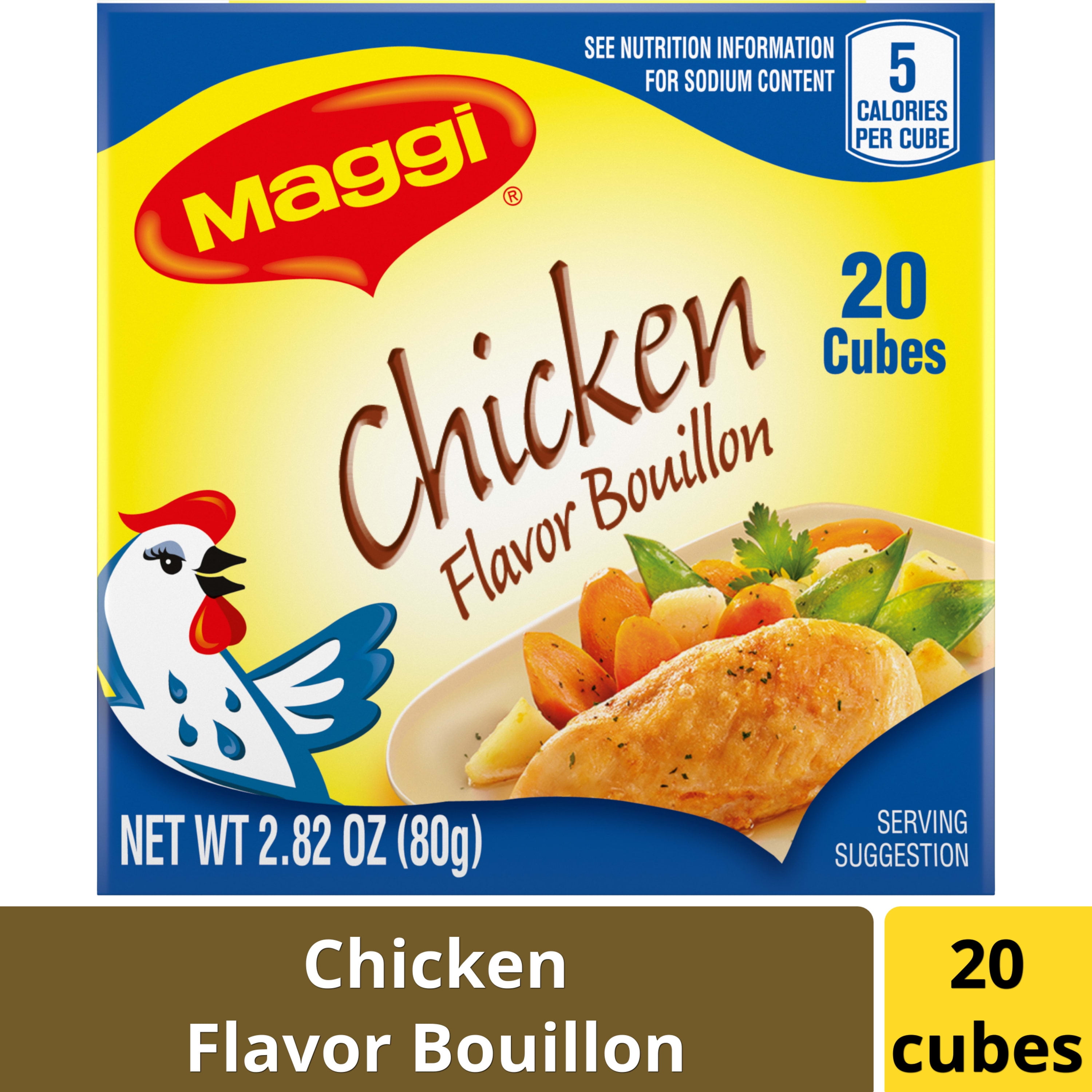 Maggi Chicken Flavor Bouillon Cubes, 2.8 oz, 20 Cubes
