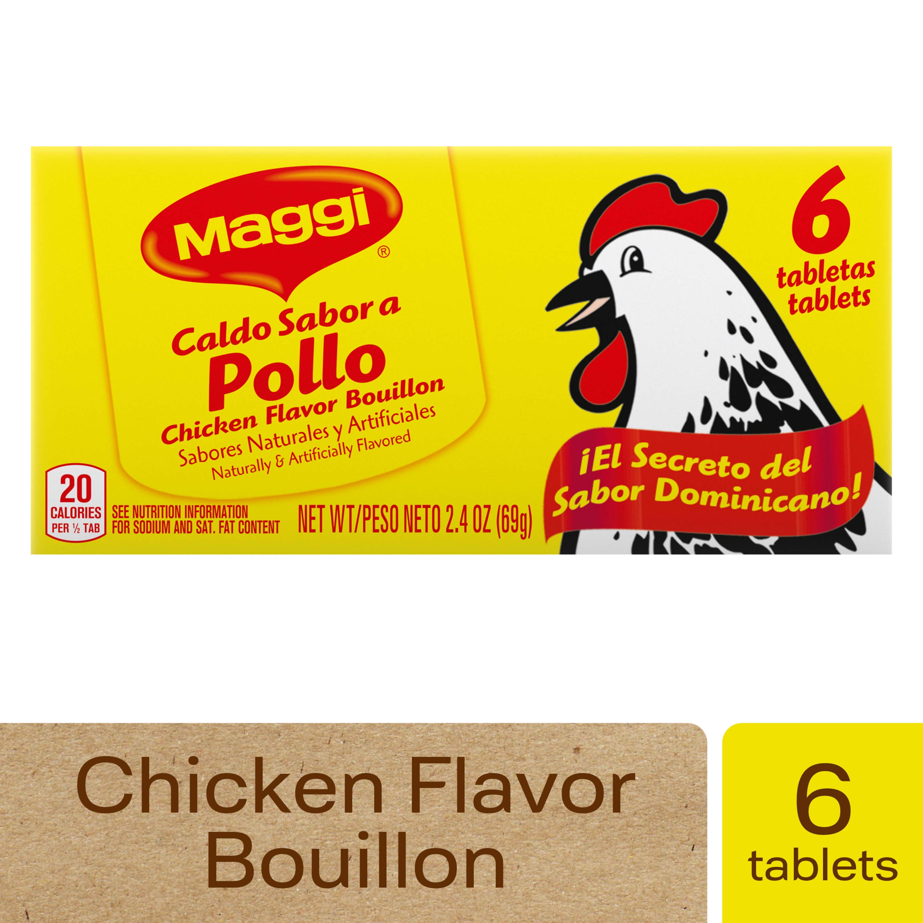 Maggi Chicken Flavor Bouillon Tablets, 2.4 oz, 6 Tablets