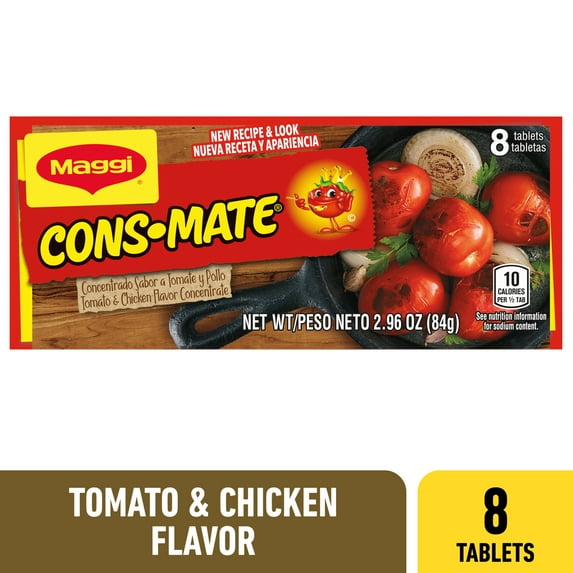 Maggi Consomate Tomato and Chicken Flavor Concentrate, 2.96 oz, 8 Cubes