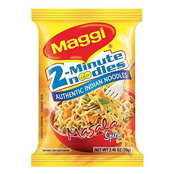 Maggi Masala 2-Minute Noodles India Snack - 24 Pack, 2.46 oz