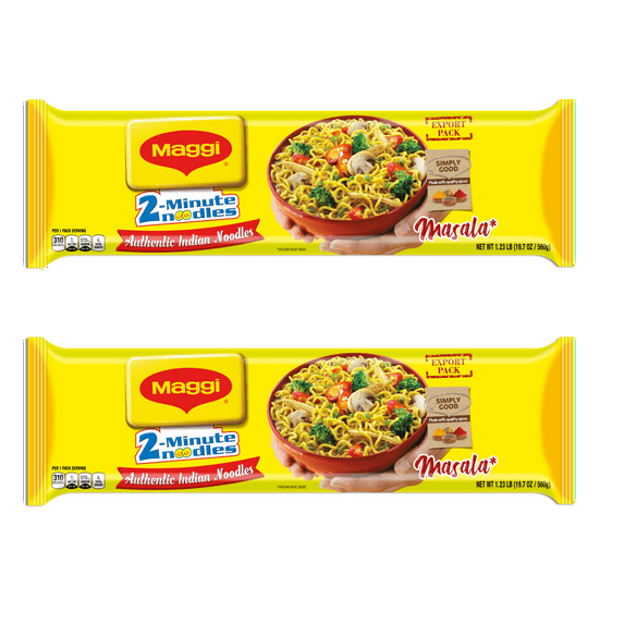 Maggi Masala Instant Noodles – 560g (2-Pack) | Authentic Indian Spices | Quick 2-Min Meal