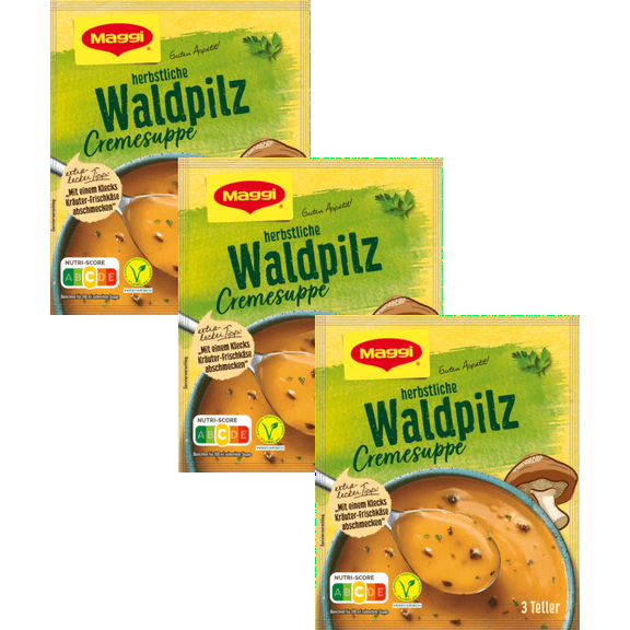 Maggi instant soup CREAM of MUSHROOM (Waldpilz) -3pc.-